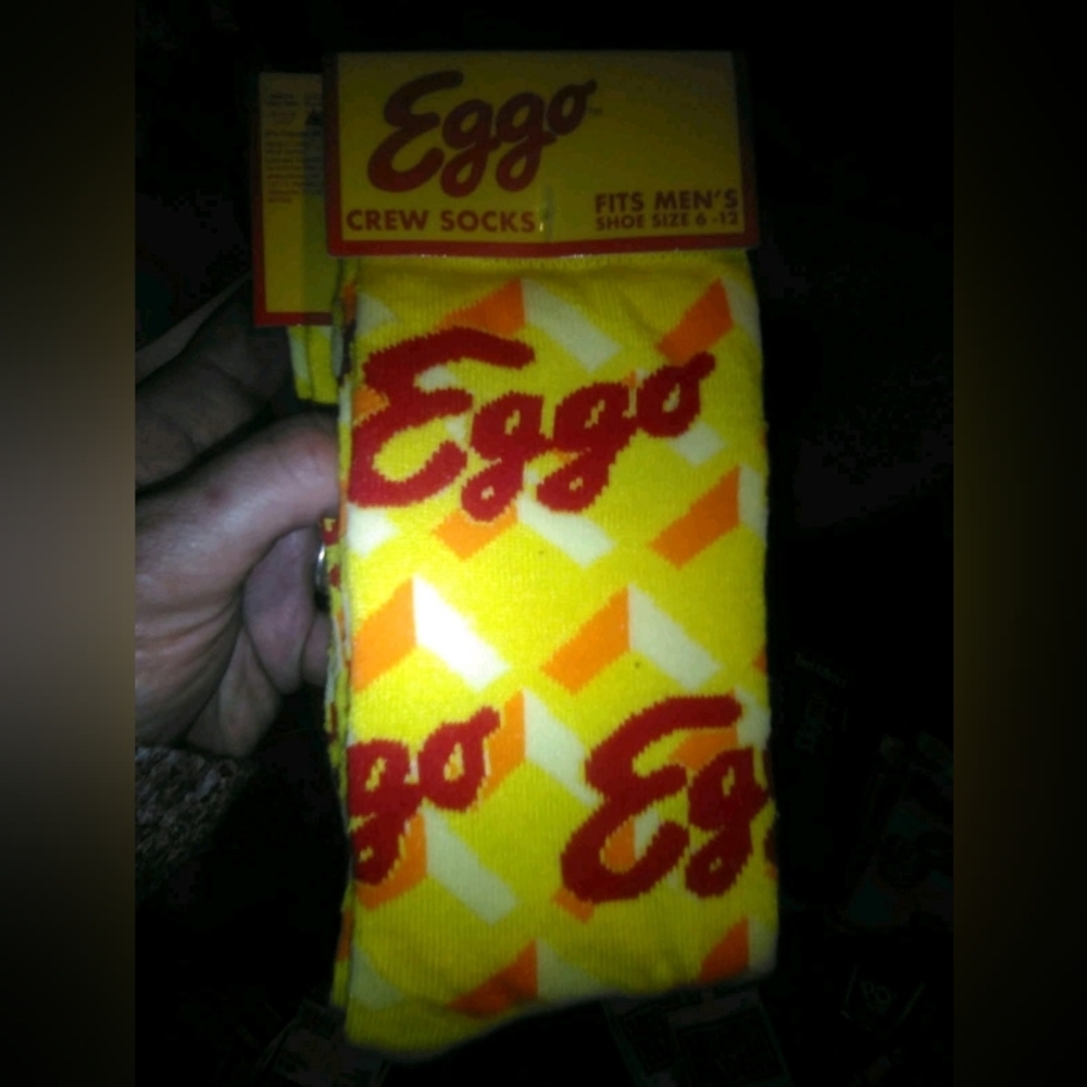 Letgo My Eggo Socks Men's Vibrant Yellow Crew Socks
